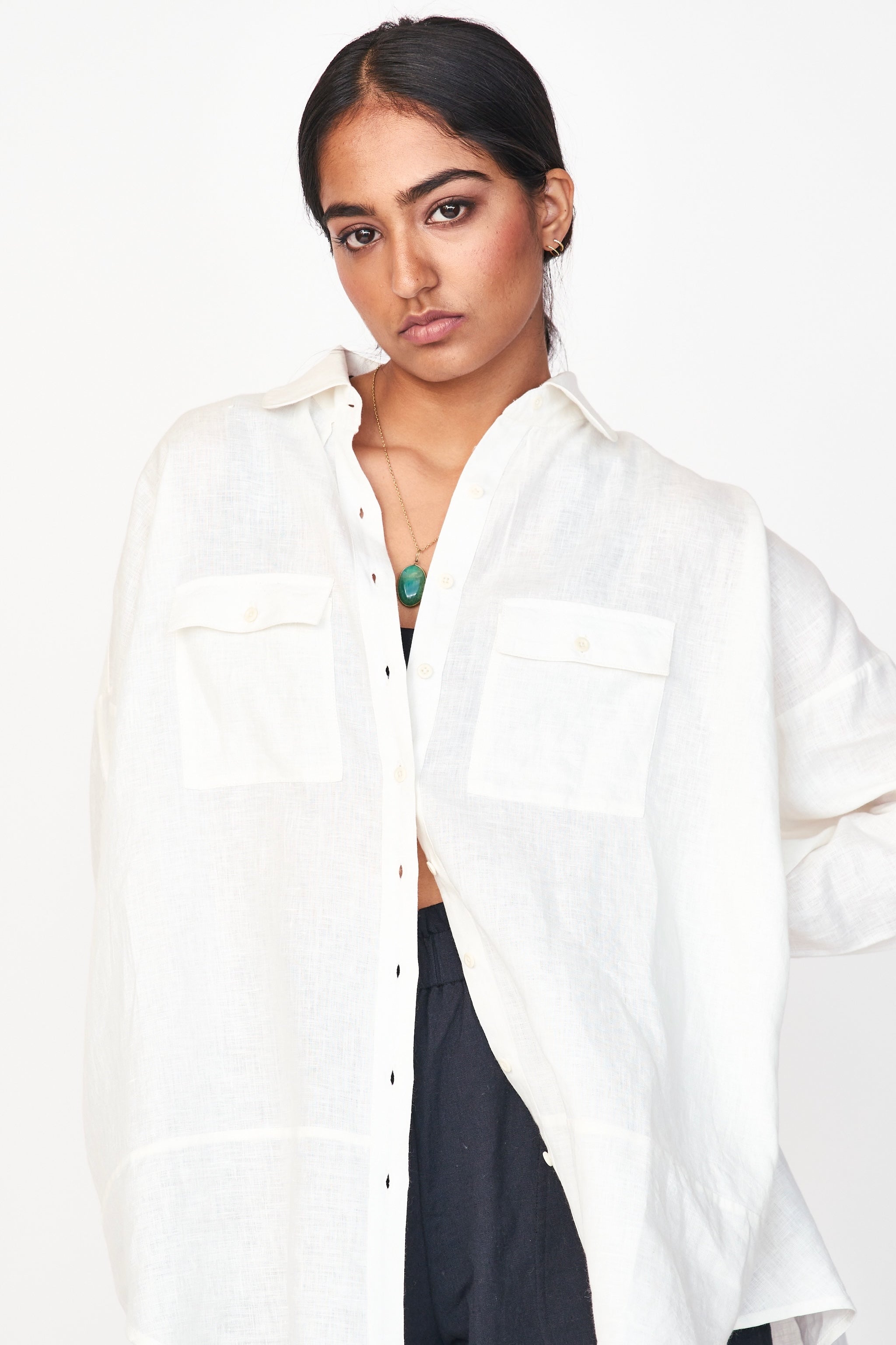 Blouse in White Linen