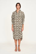 Oversized midi length shirt dress