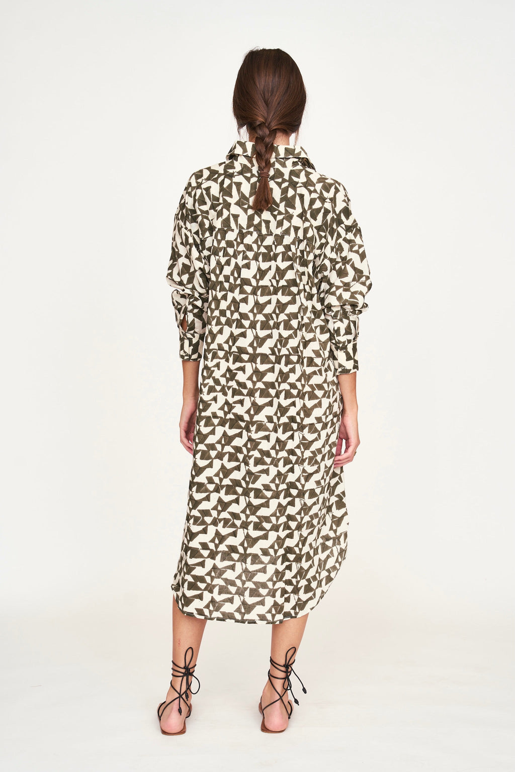 Oversized midi length shirt dress