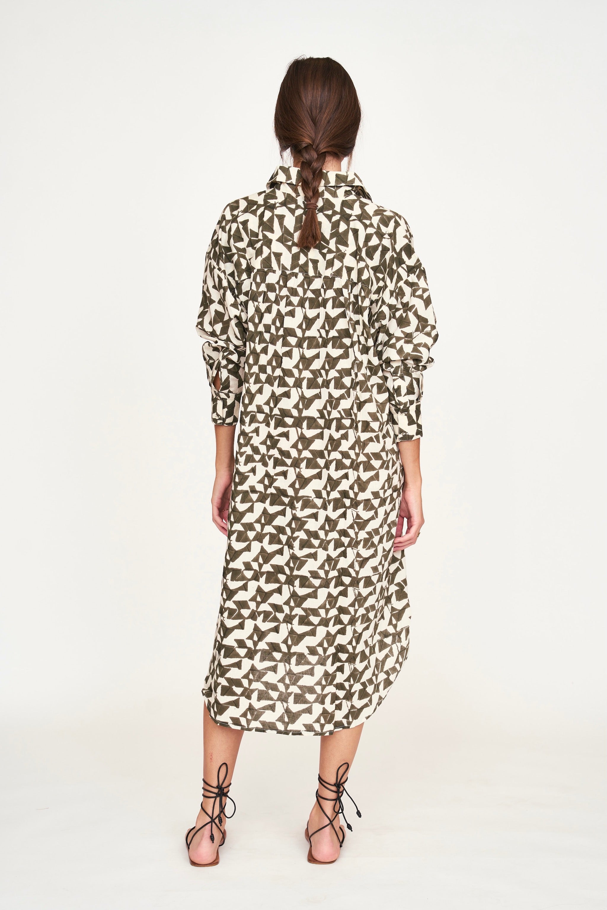 Oversized midi length shirt dress