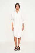 House Dress in White Boxweave