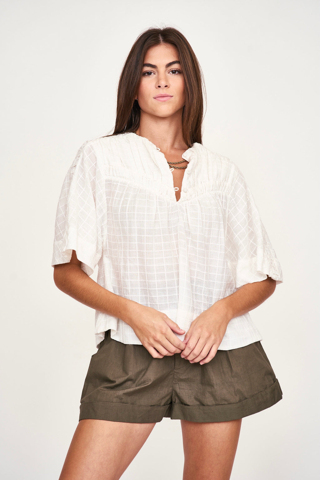 Front button placket Top