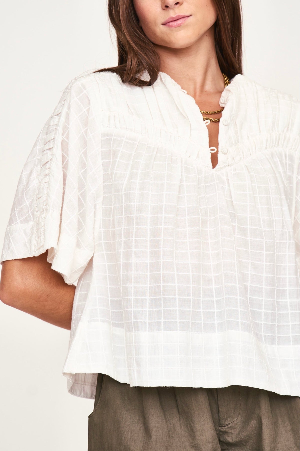 Front button placket Top