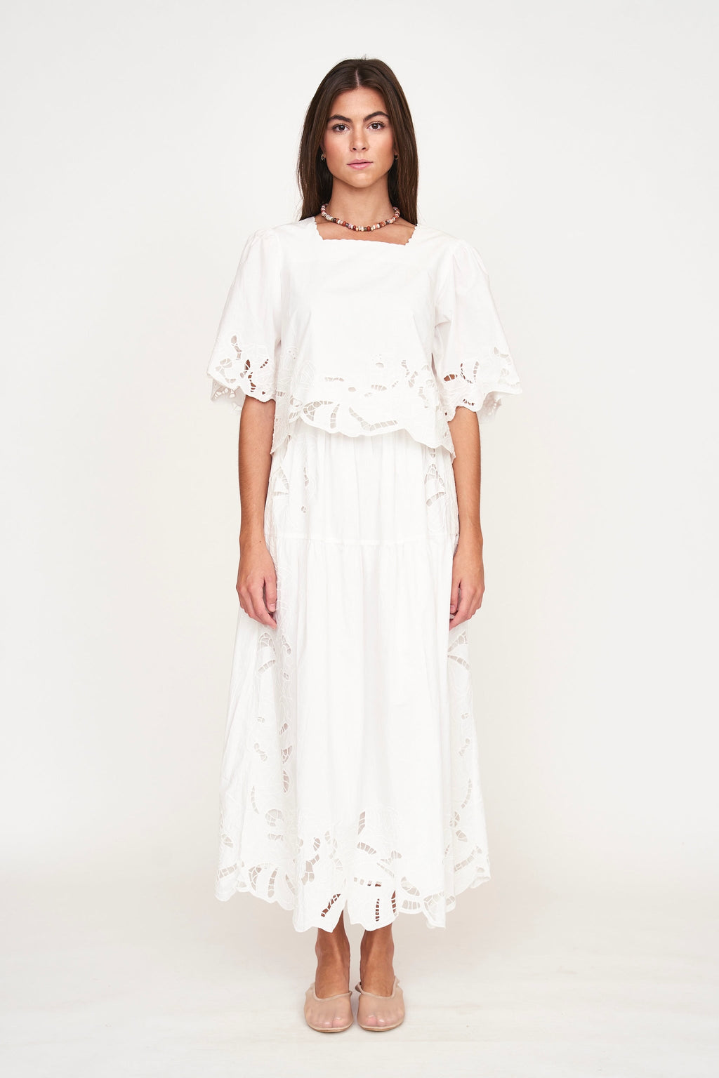 Cutwork Top in White