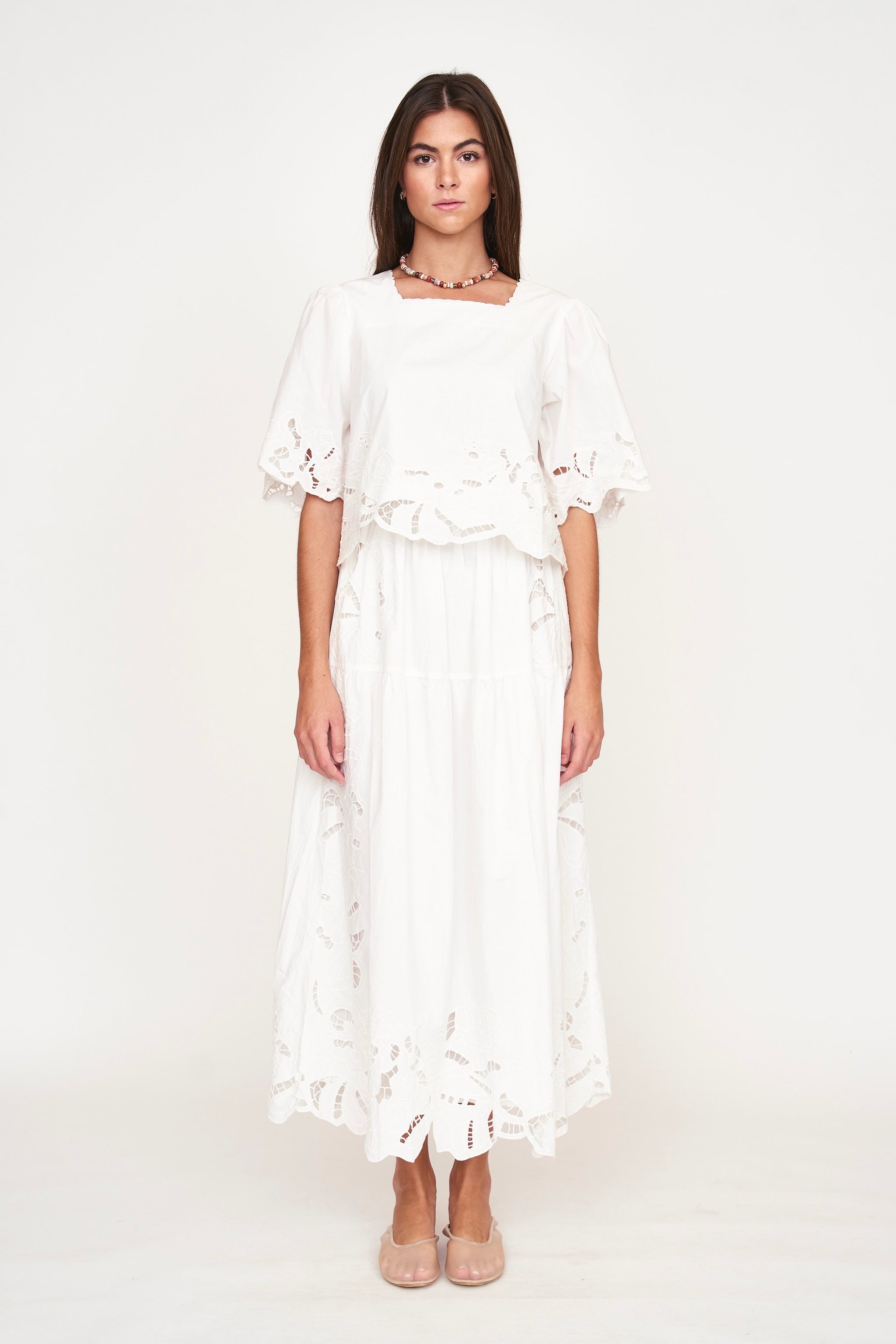 Cutwork Top in White