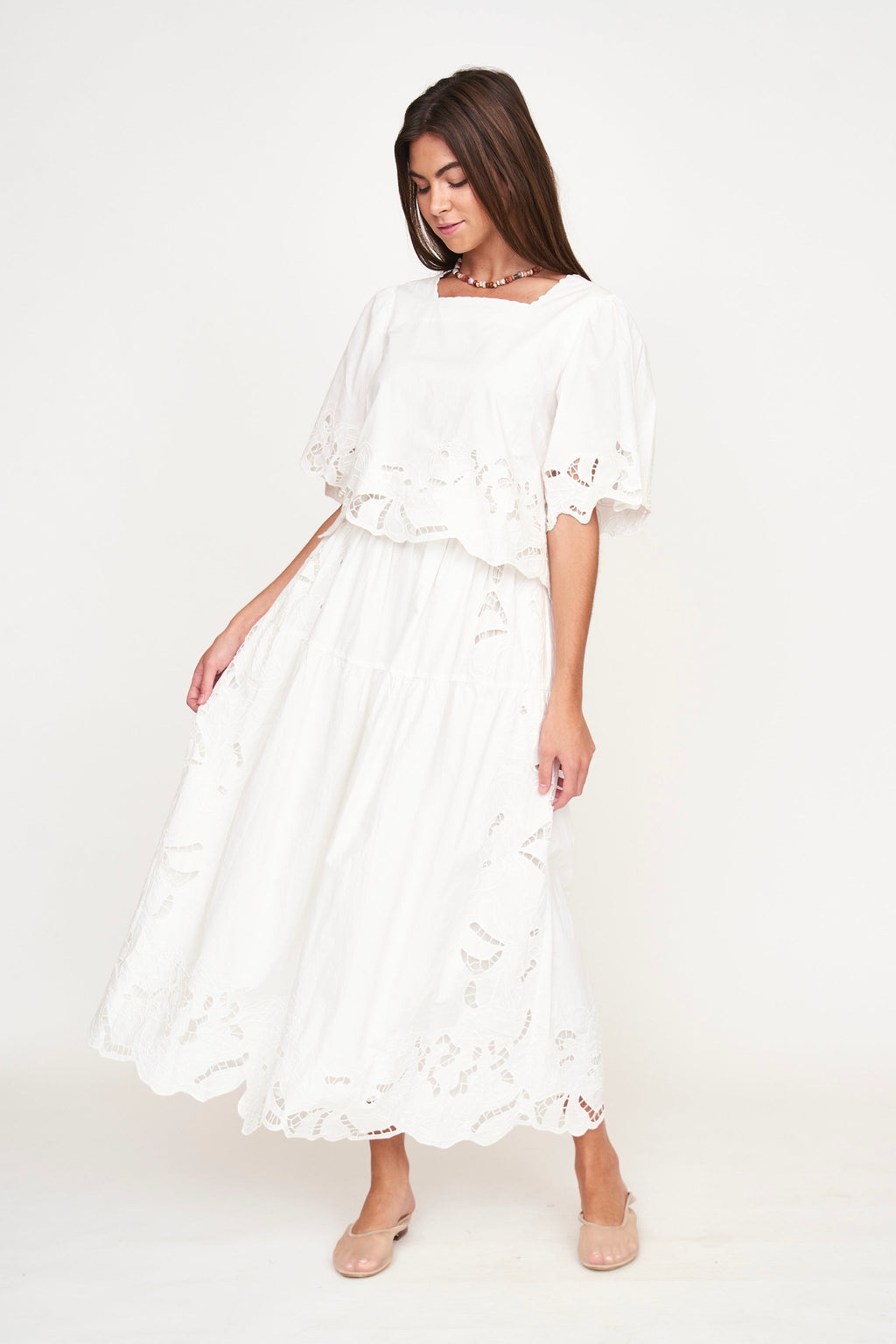 Cutwork Top in White
