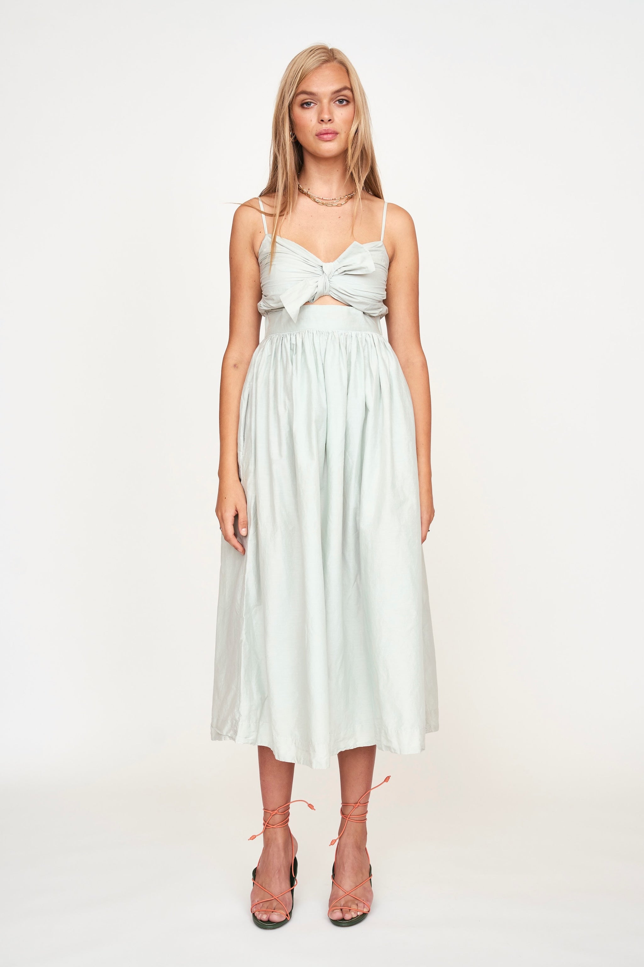 Gathered skirt in Powder