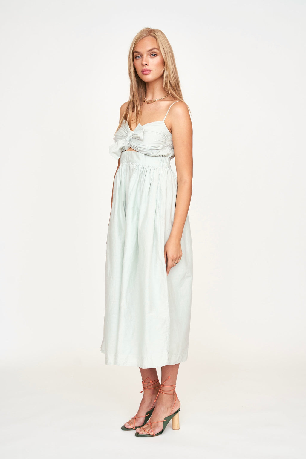 Gathered skirt in Powder