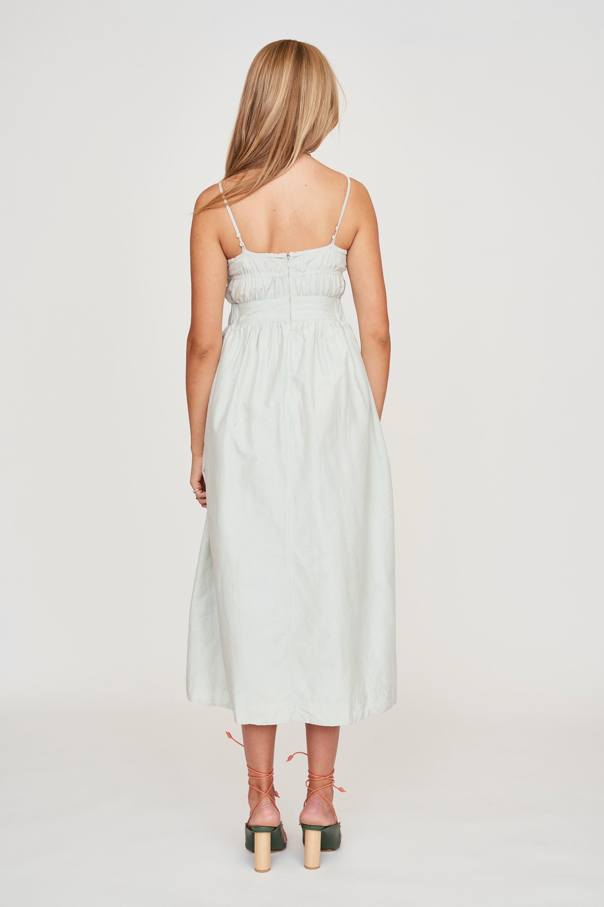 Gathered skirt in Powder
