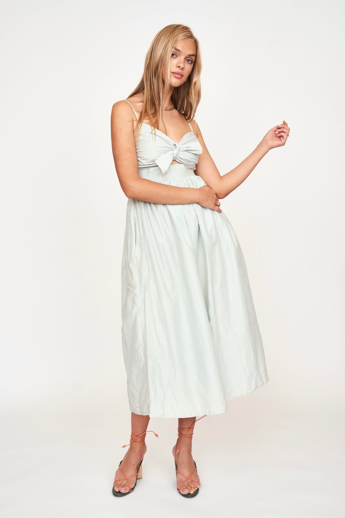 Gathered skirt in Powder