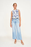 Cropped tank top with high neckline