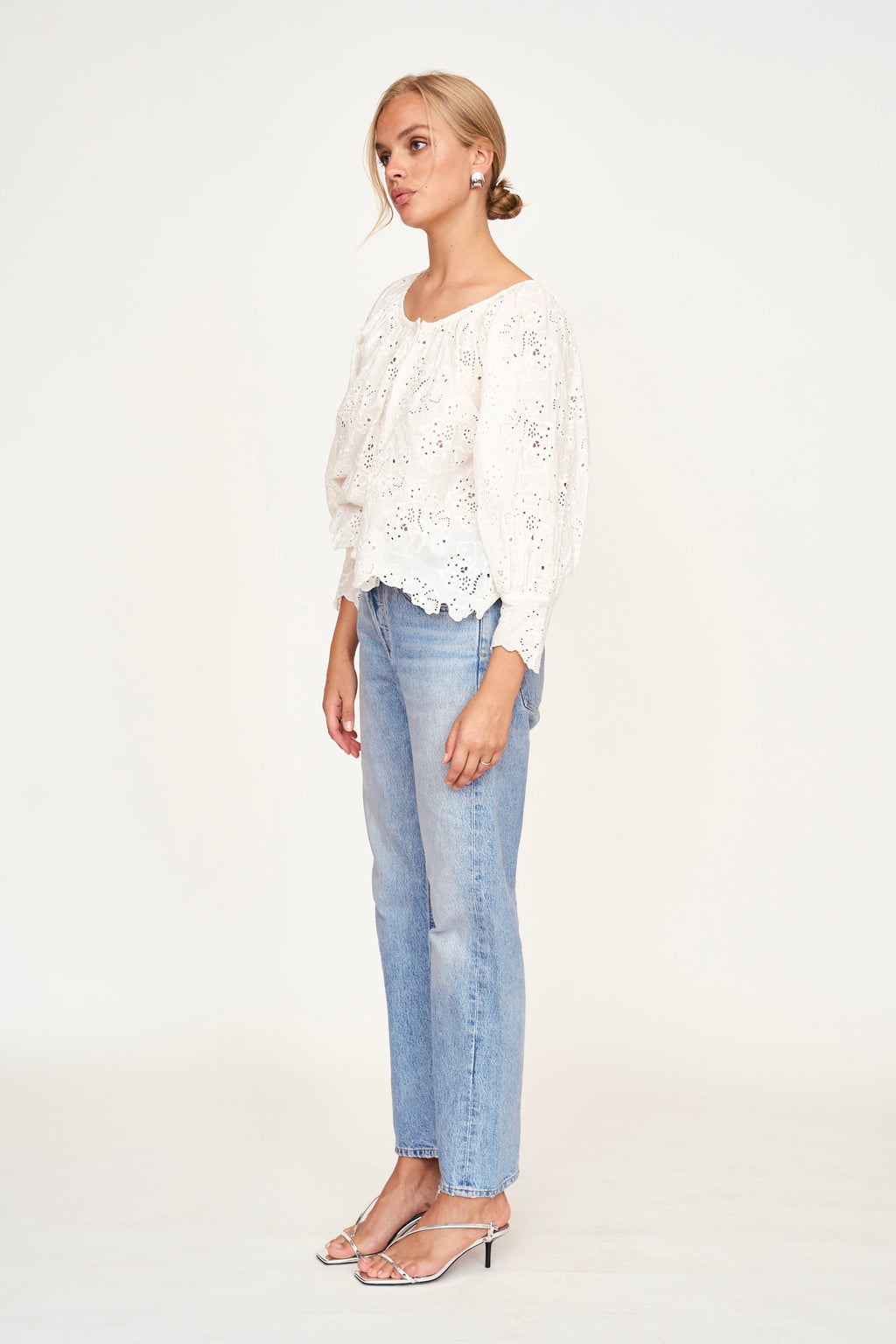 Top in White Eyelet