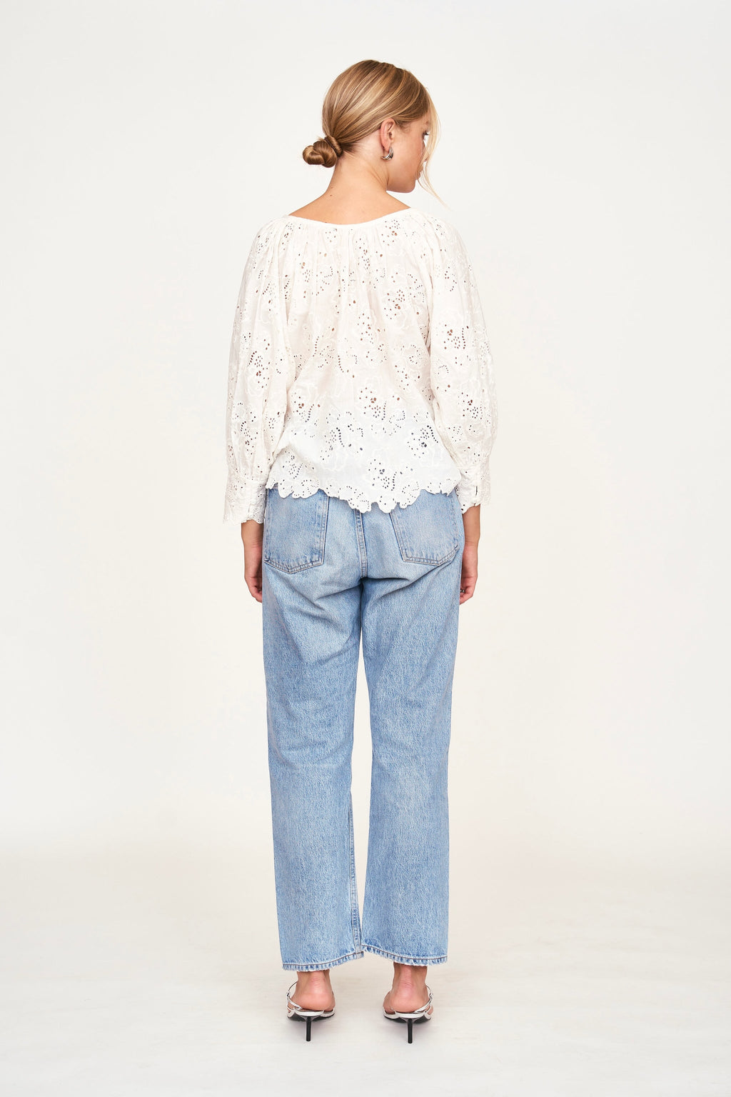 Top in White Eyelet