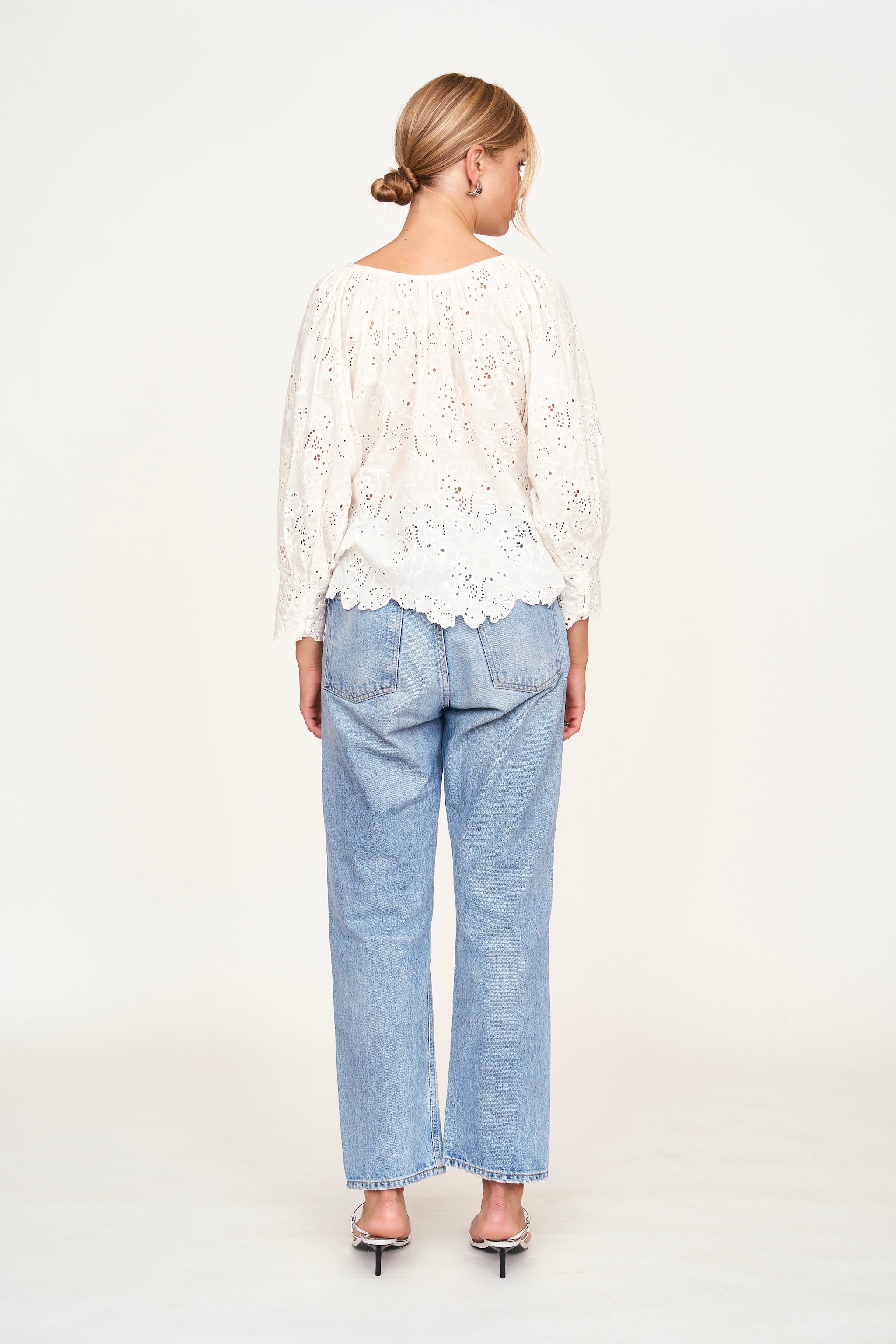 Top in White Eyelet