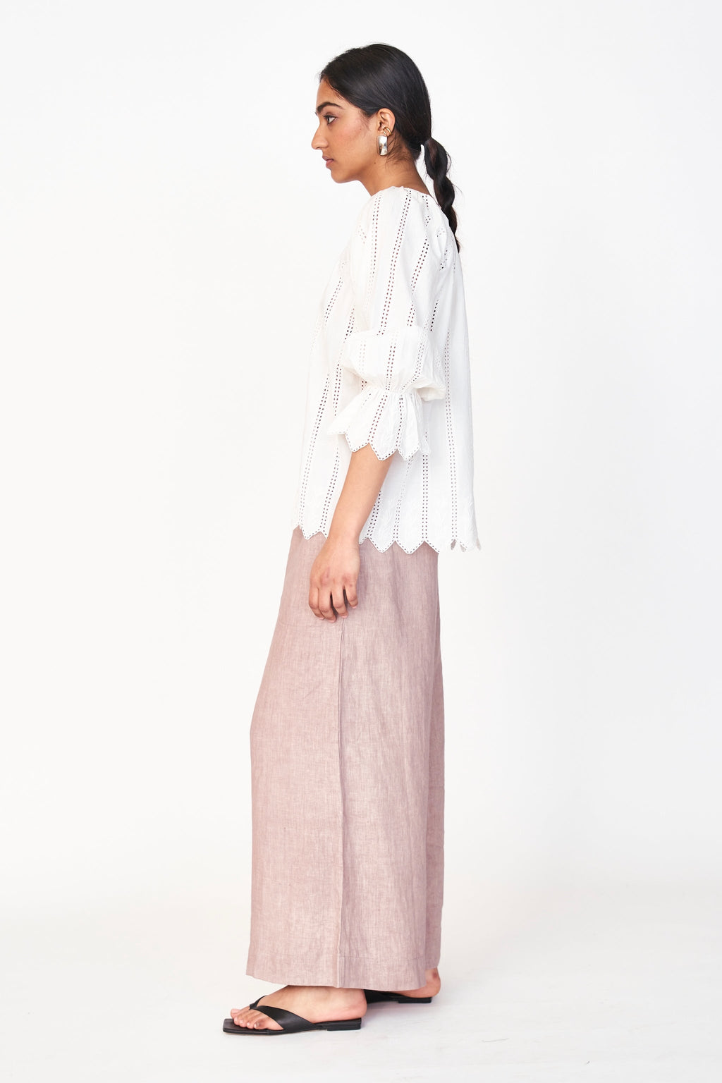 Top in White Vine Eyelet