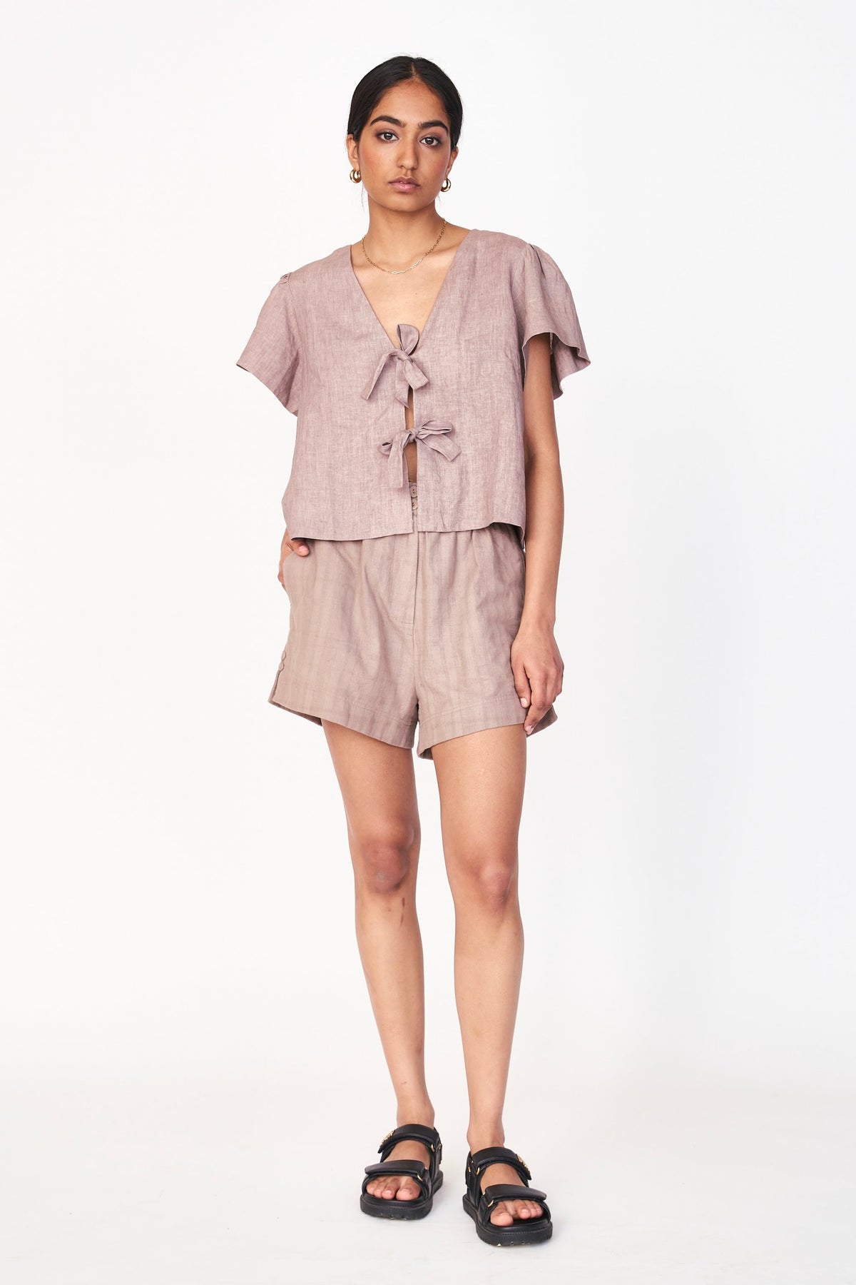Top in Mushroom Linen