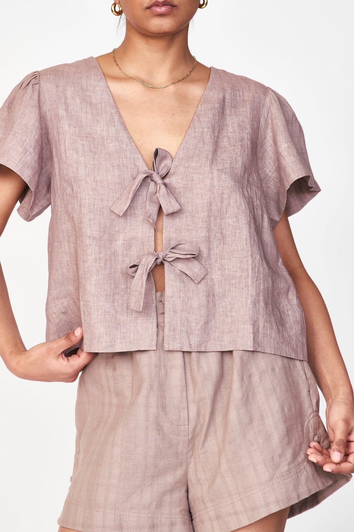Top in Mushroom Linen