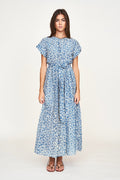 Maxi Dress in Trellis in Indigo