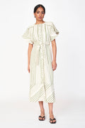 Pintuck Dress in Garden Stripe