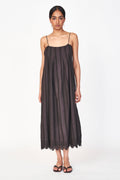 Ankle length Black Vine Eyelet Dress