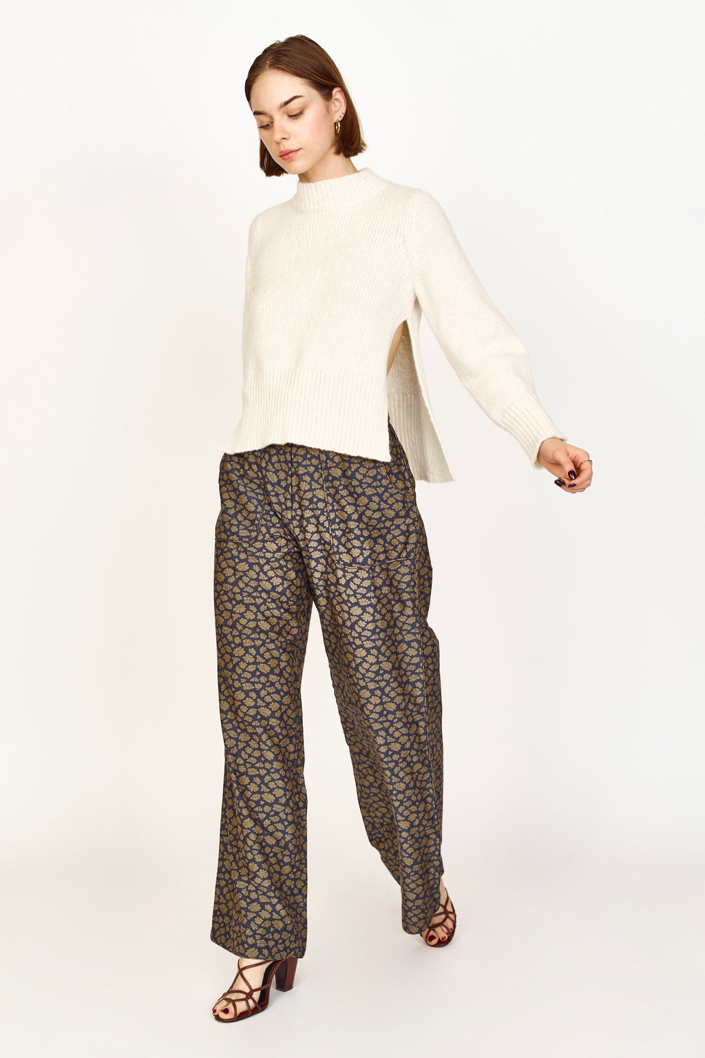 Open Side Pullover in Ivory