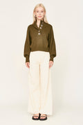 Henley style pullover sweater