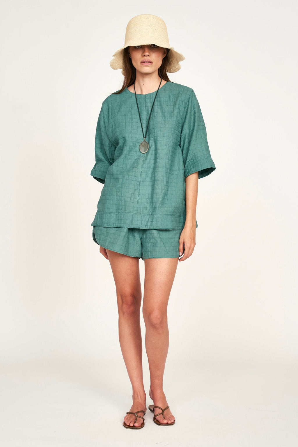 Top in Teal Stitch