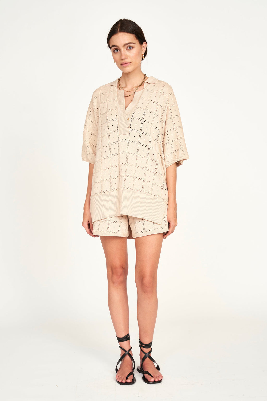 Knit Shorts in Shell