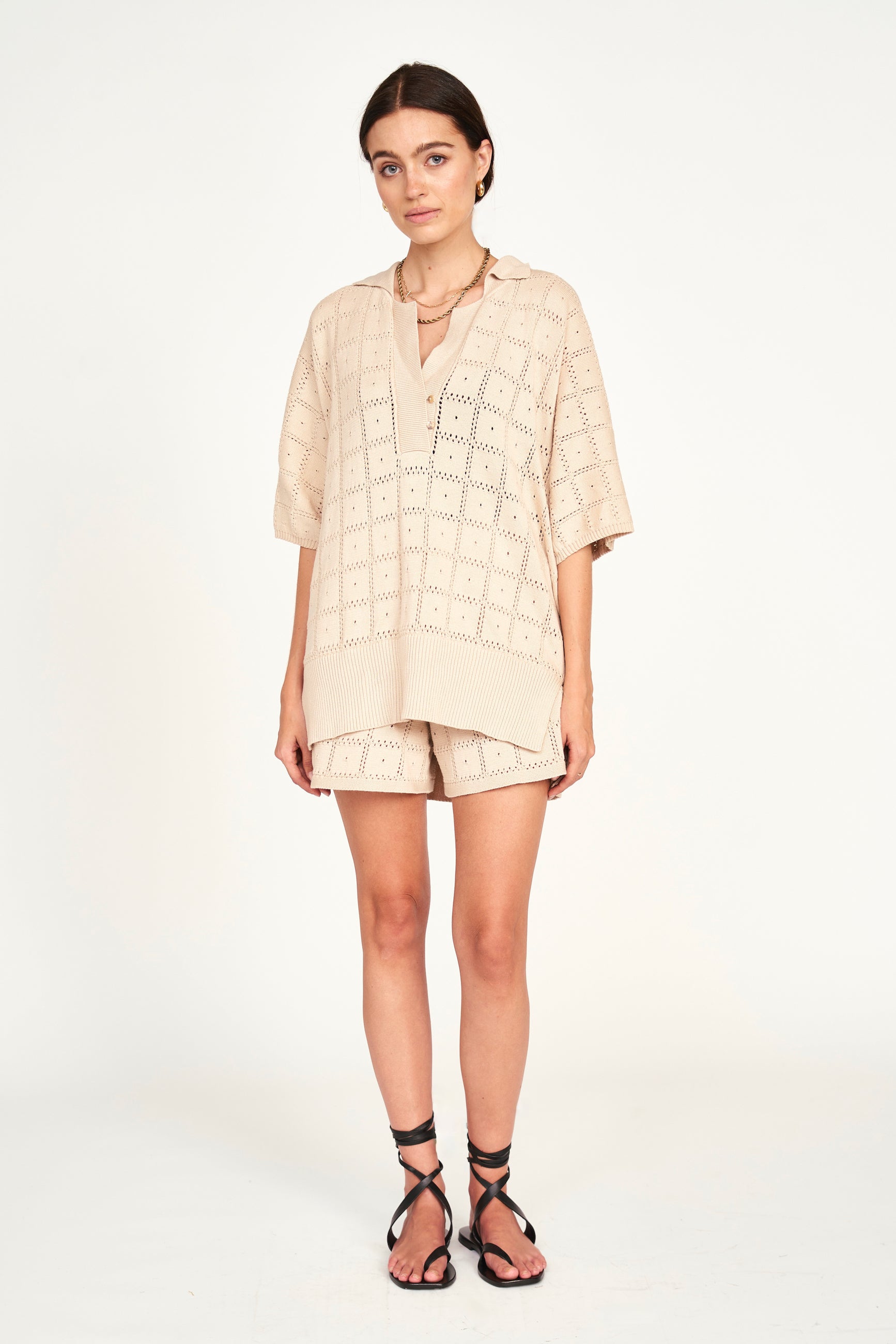 Knit Shorts in Shell