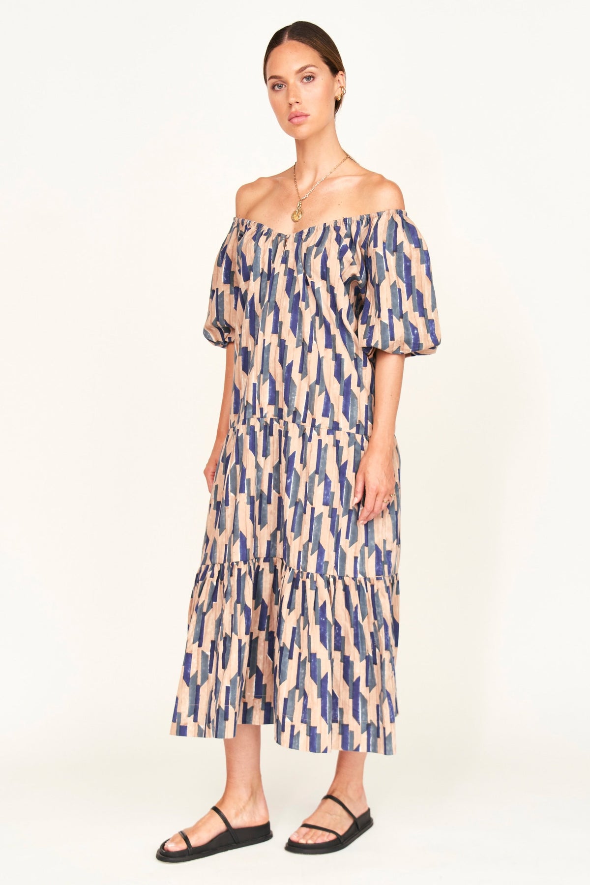 Dress Cerulean Rainfall elastic cuffs