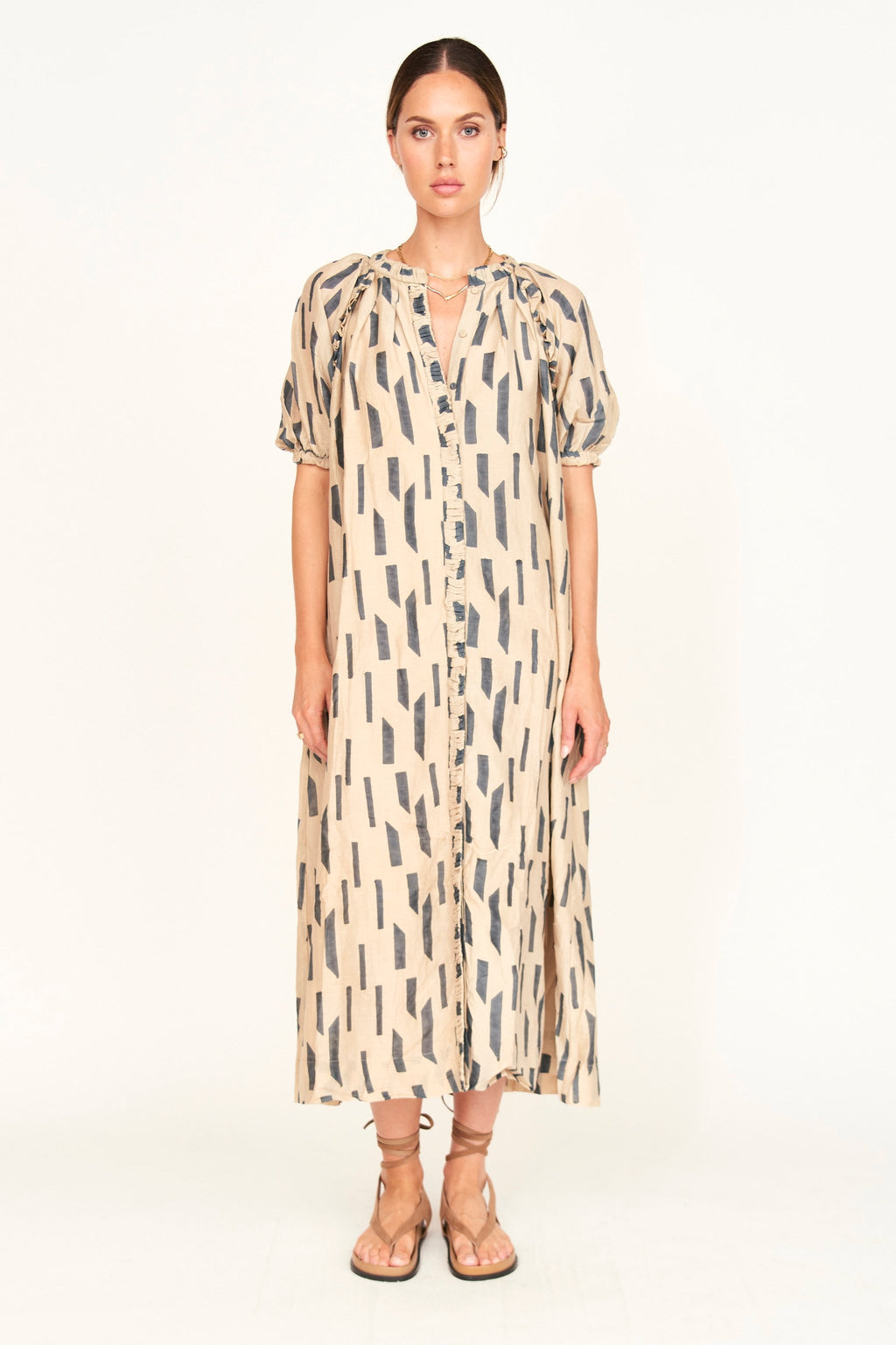 Dress in Parchment Rainfall high low hem