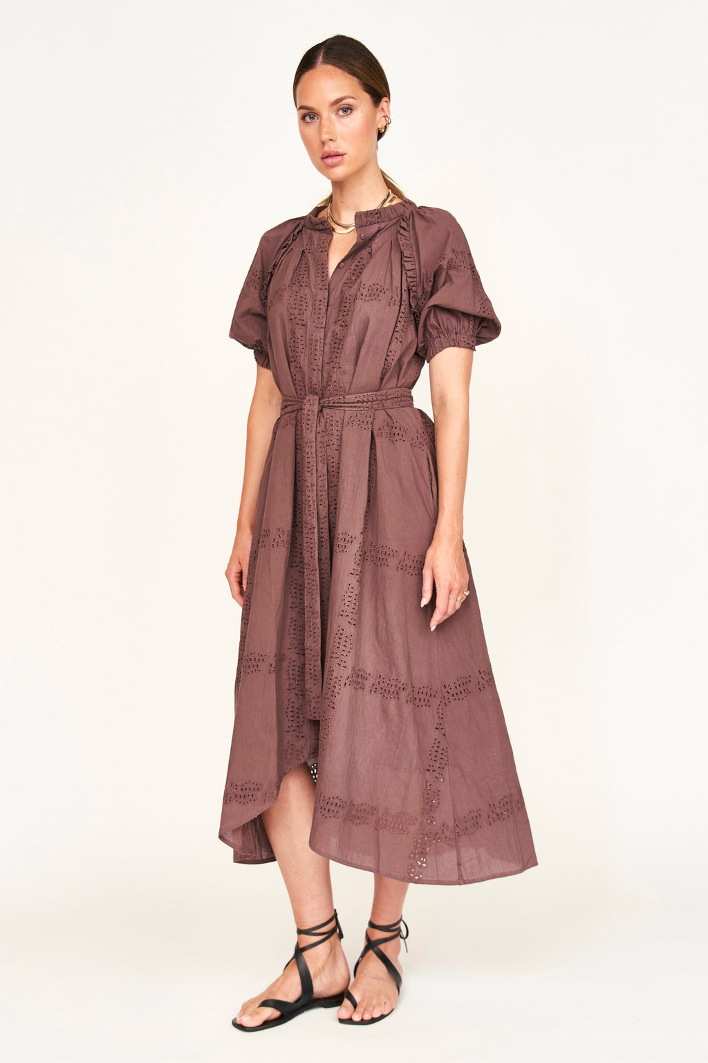 Dress in Marine Eyelet