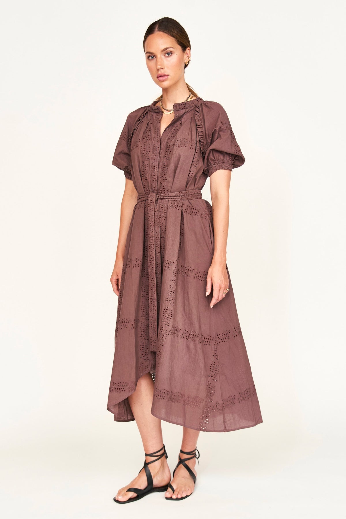 Dress in Marine Eyelet