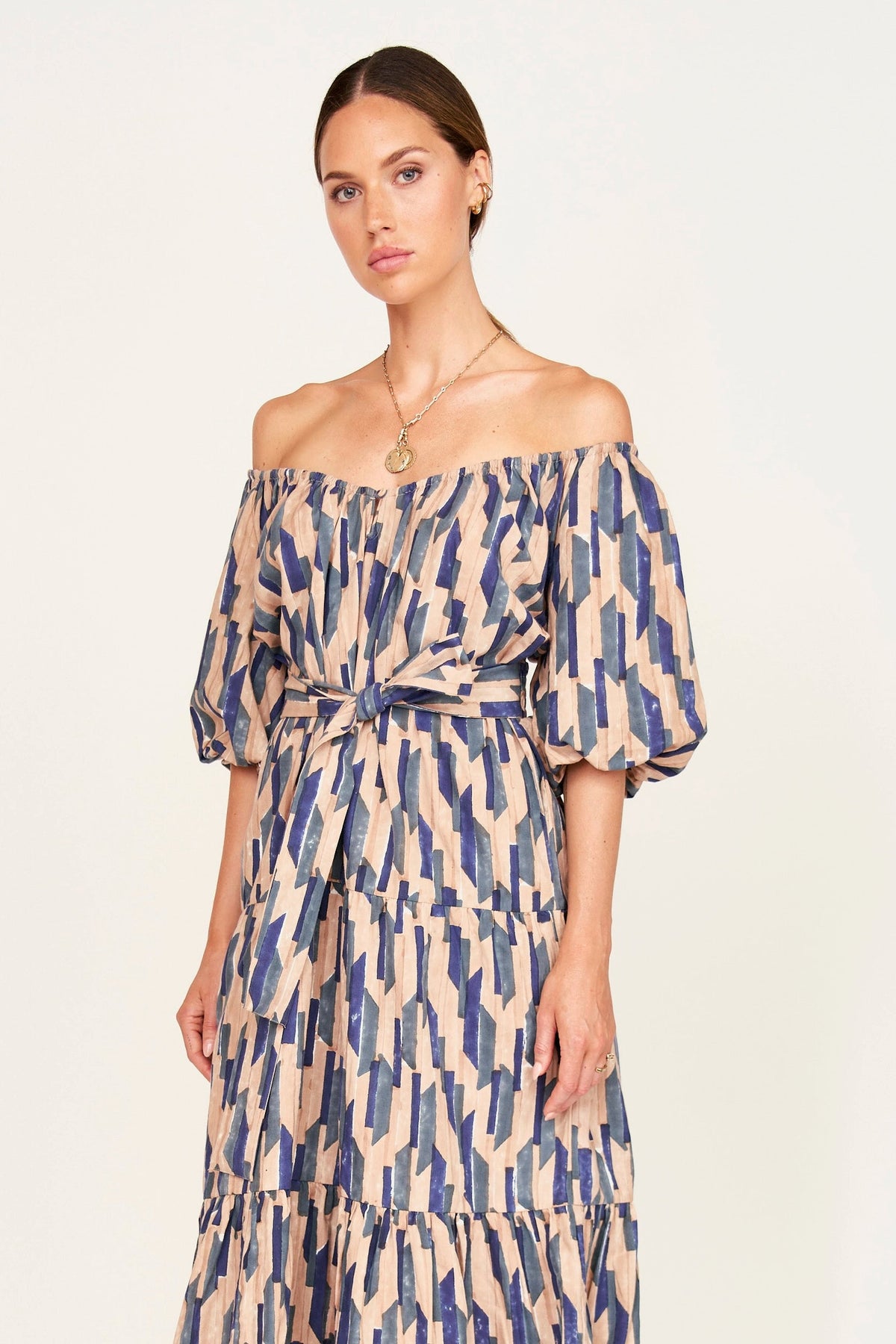 Dress Cerulean Rainfall elastic cuffs