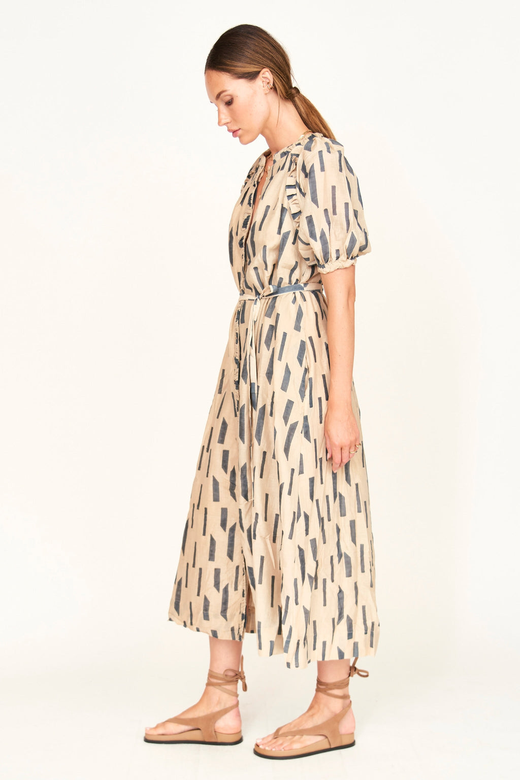 Dress in Parchment Rainfall high low hem