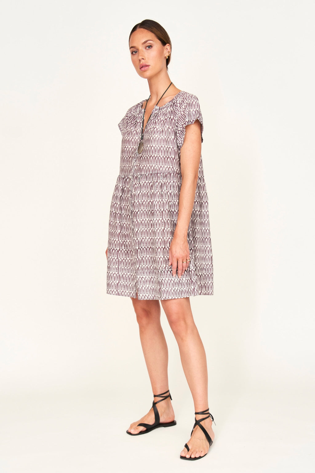 Tiered ankle length dress