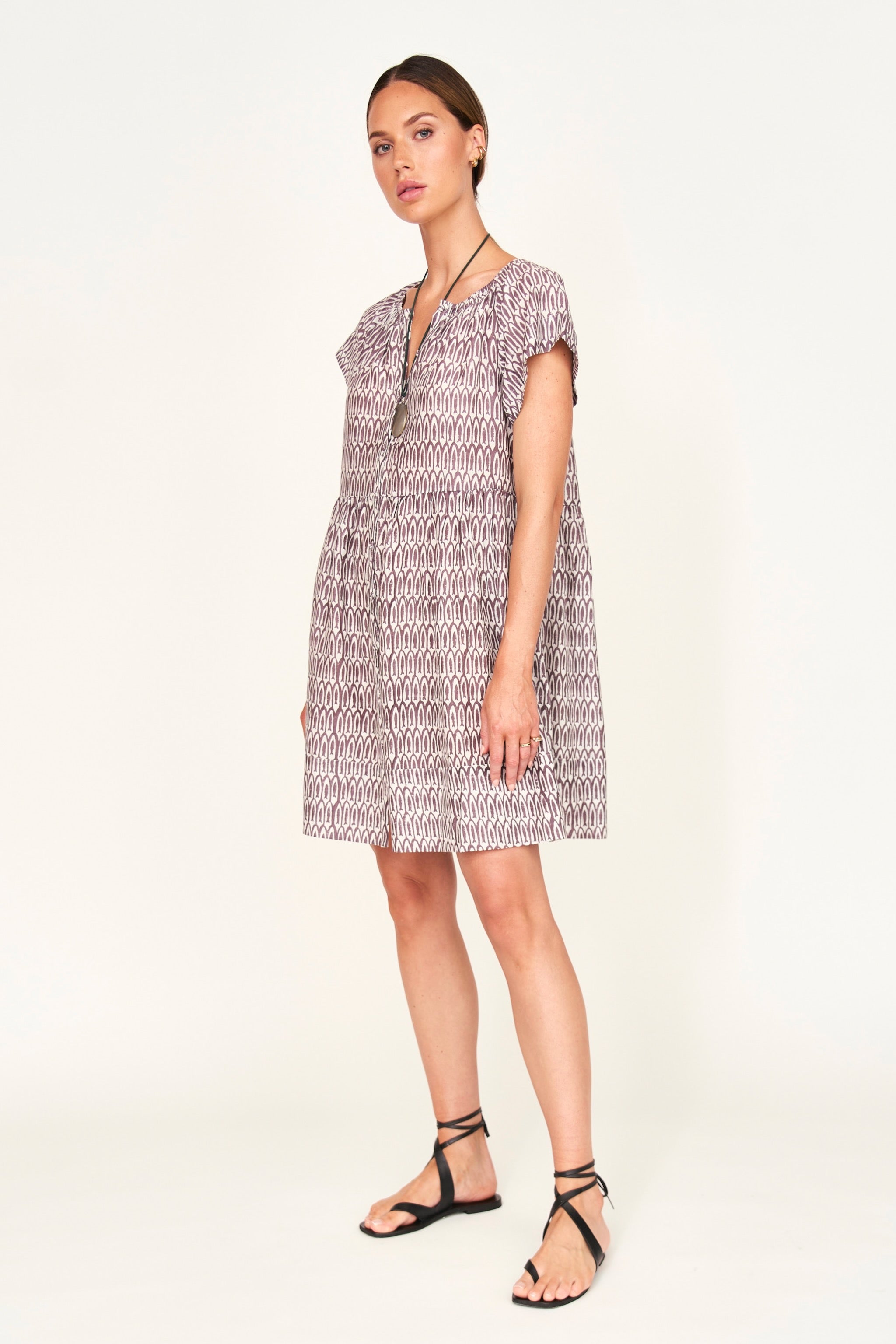 Tiered ankle length dress