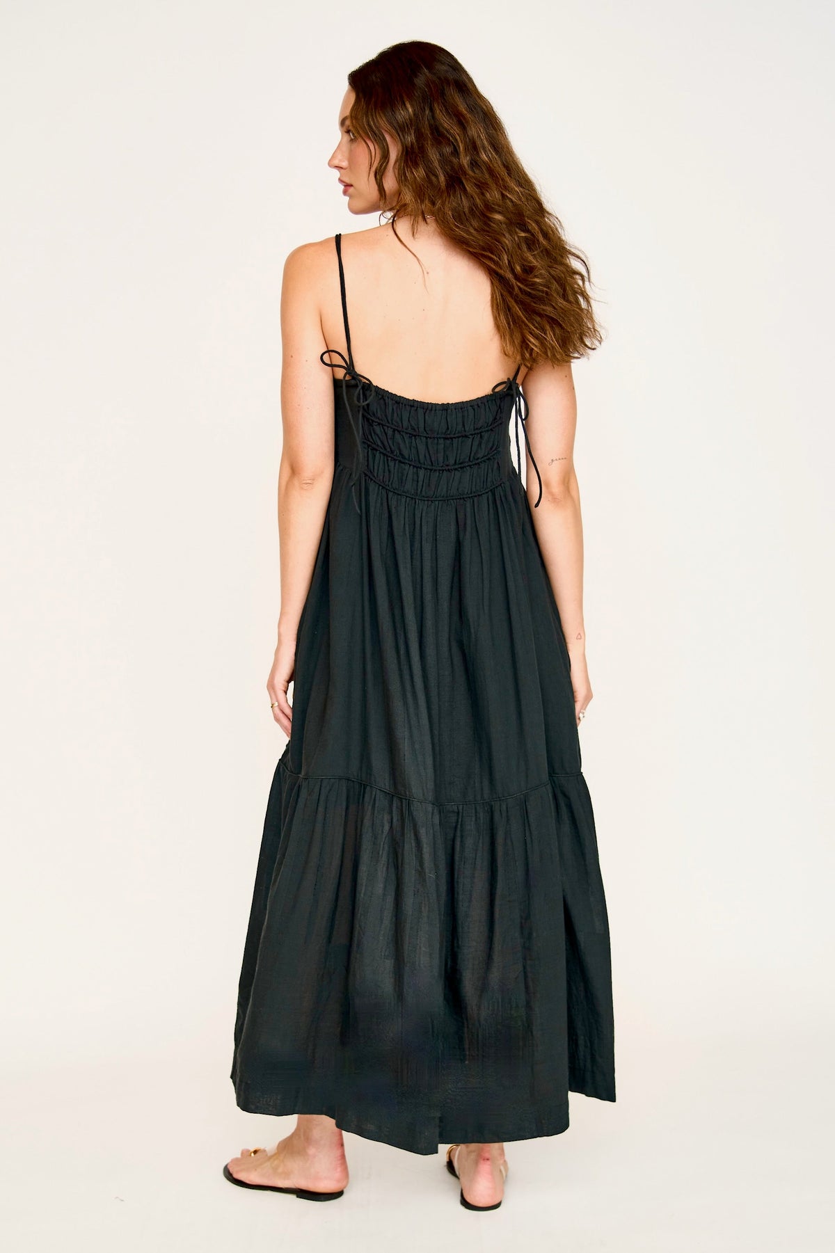 Soft V neckline Ankle length dress