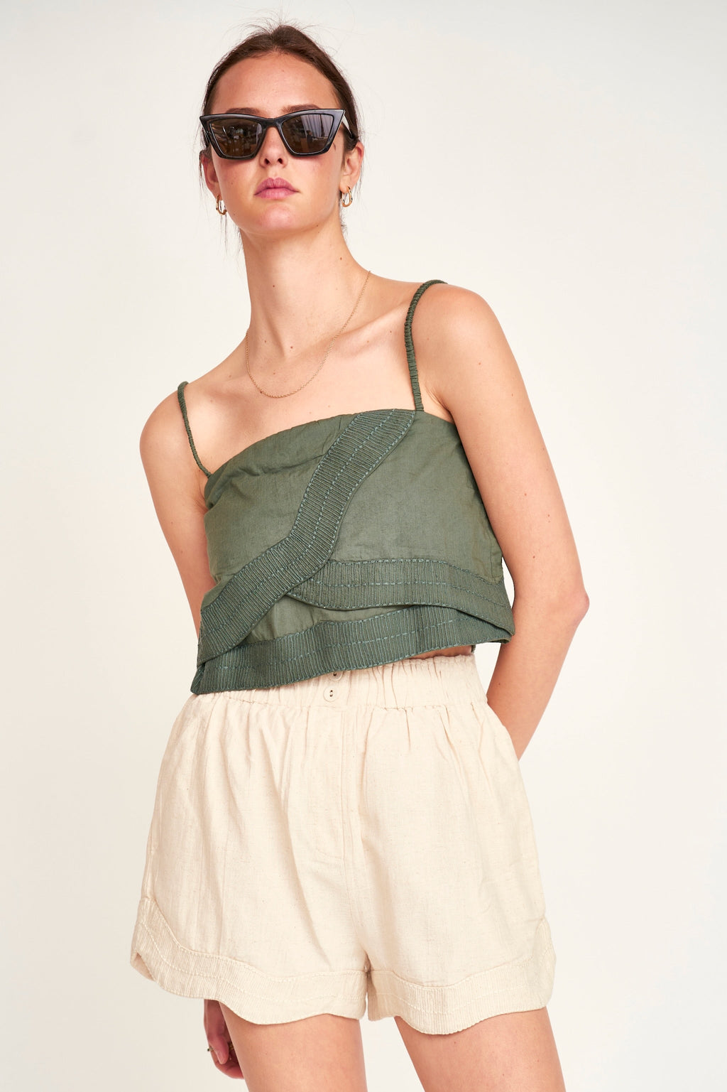 Cotton High waisted shorts