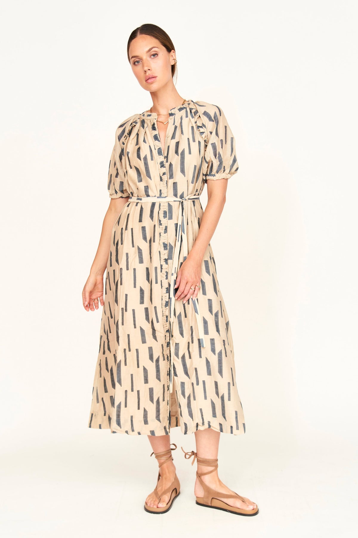 Dress in Parchment Rainfall high low hem