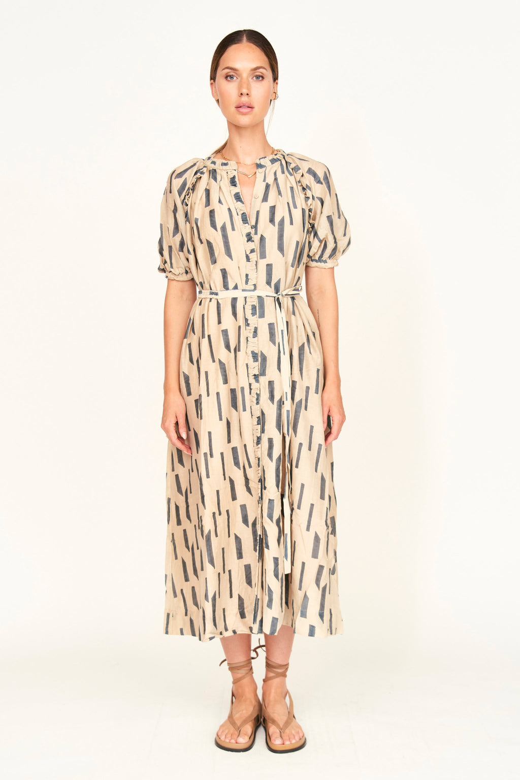 Dress in Parchment Rainfall high low hem