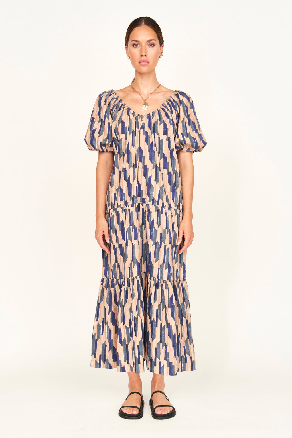 Dress Cerulean Rainfall elastic cuffs