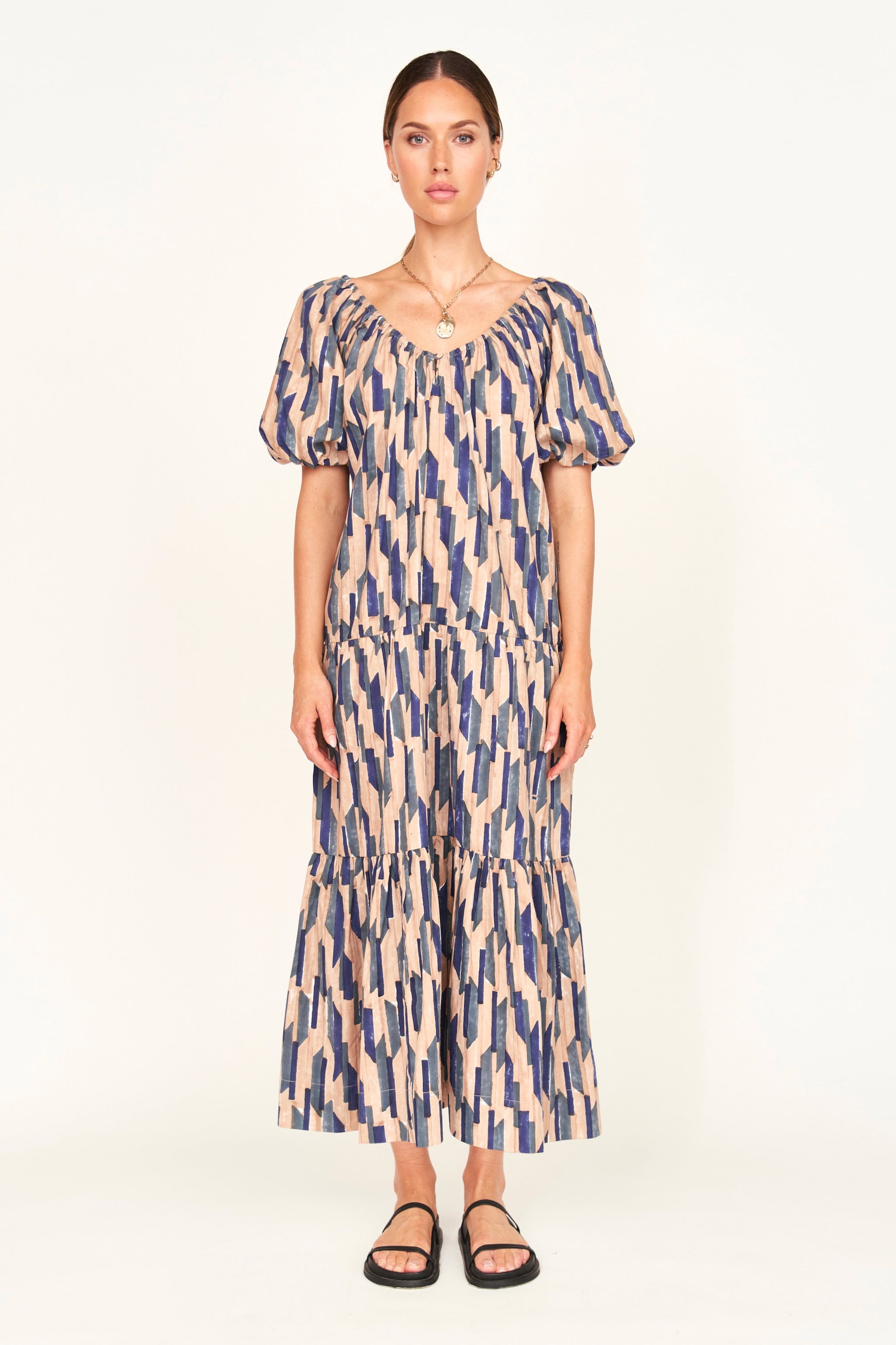 Dress Cerulean Rainfall elastic cuffs