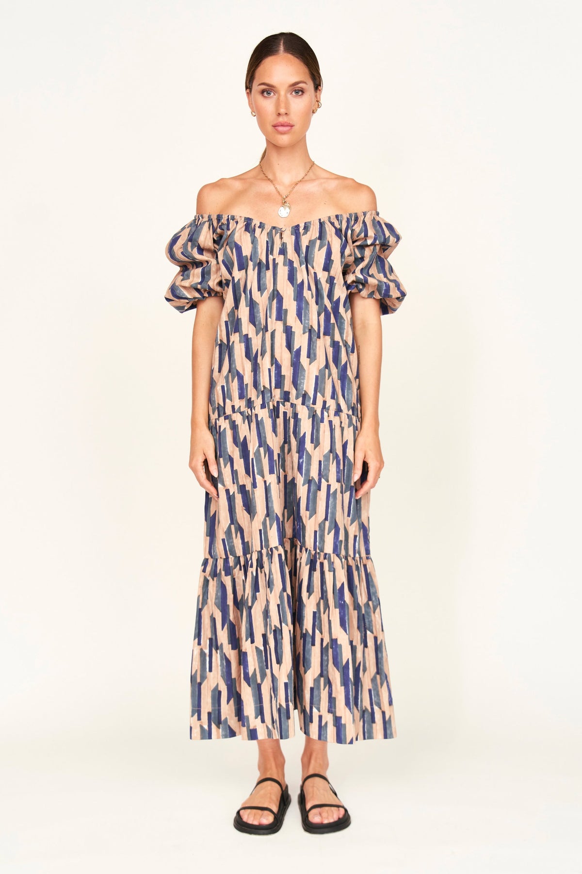 Dress Cerulean Rainfall elastic cuffs