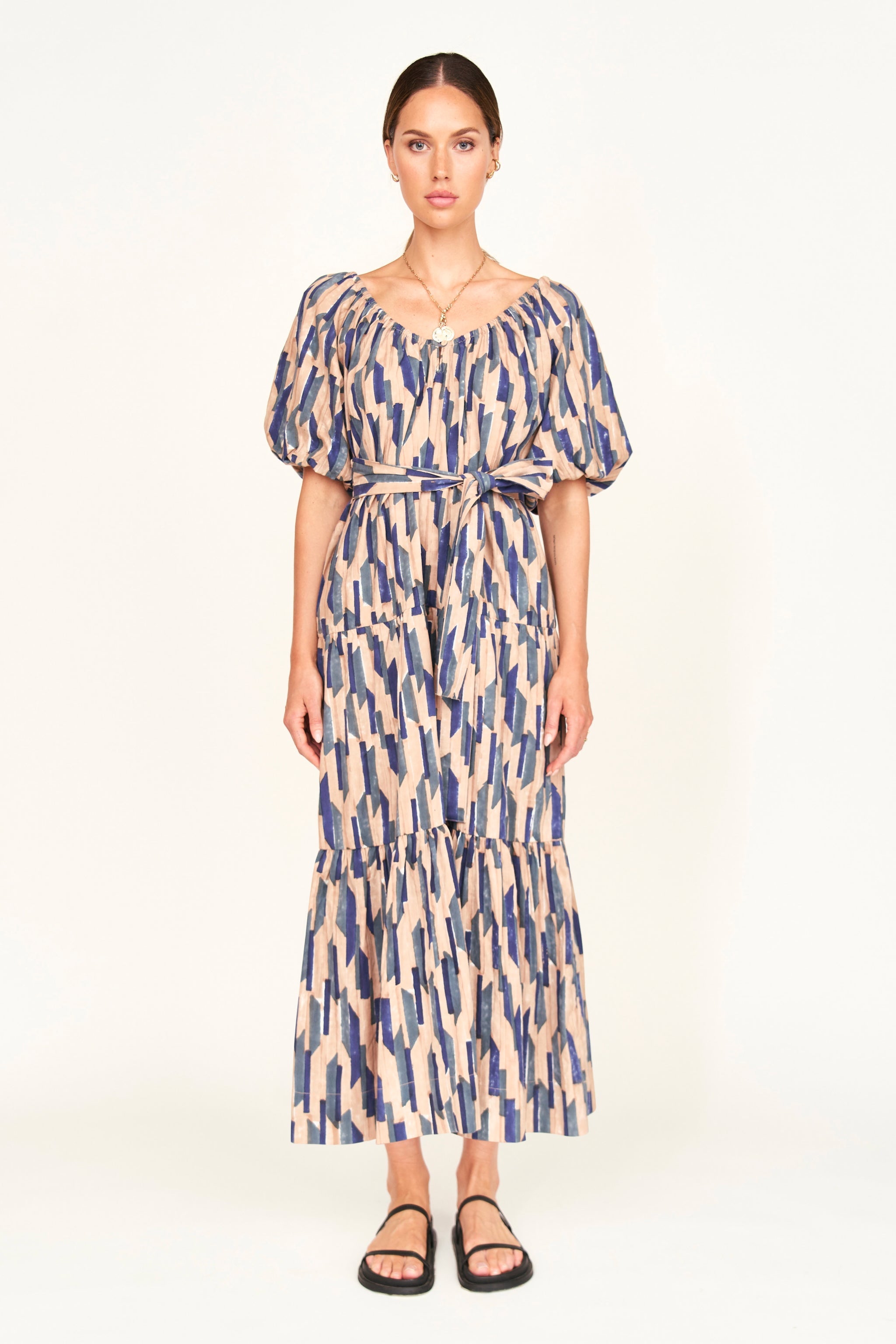 Dress Cerulean Rainfall elastic cuffs