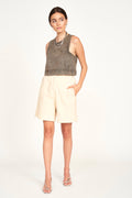 Tank in canvas Cropped sleeveless
