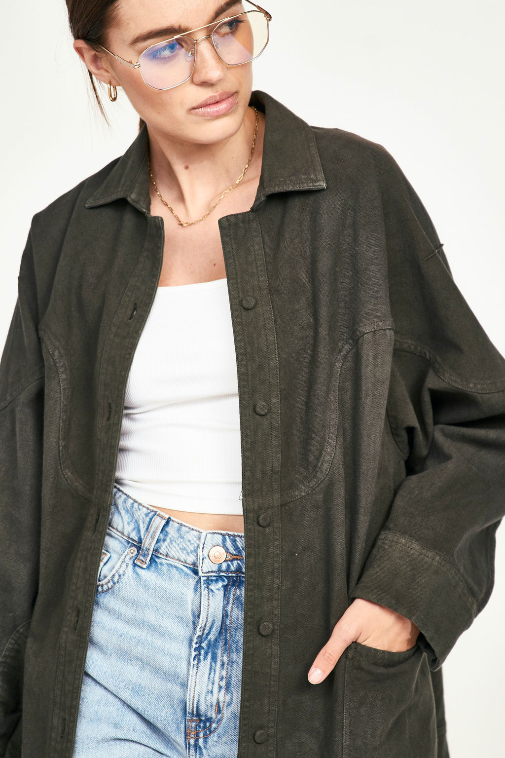 Jacket in Black Olive