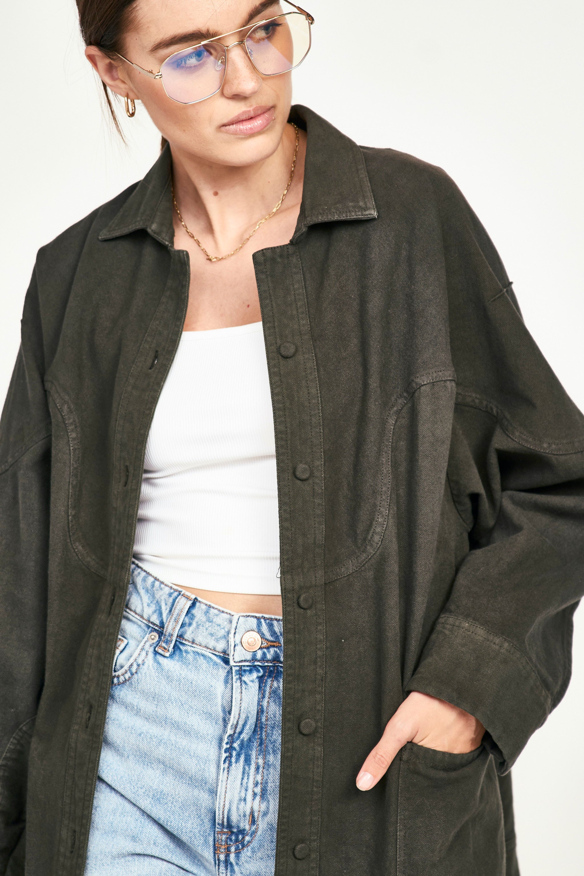 Jacket in Black Olive