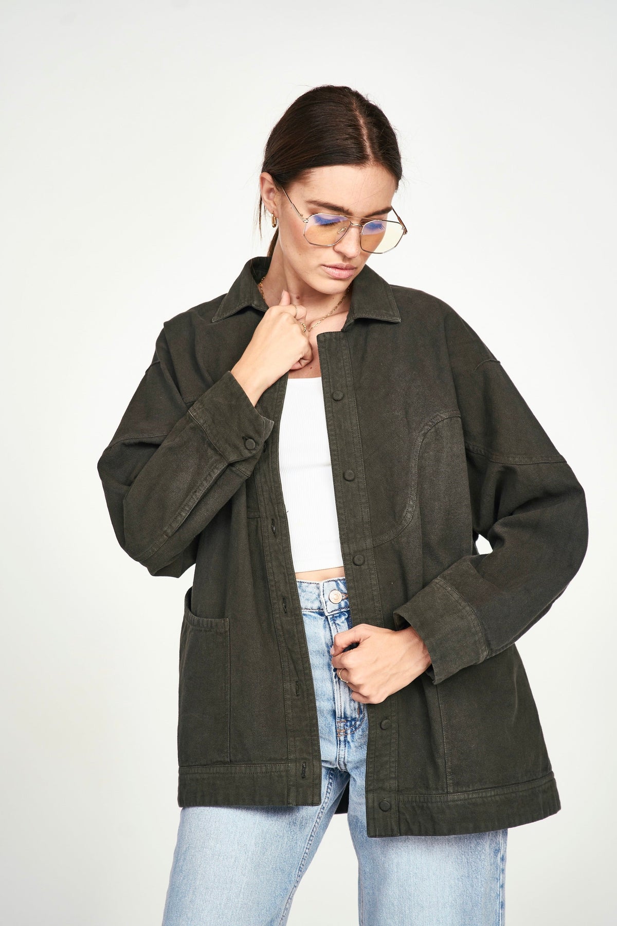 Jacket in Black Olive
