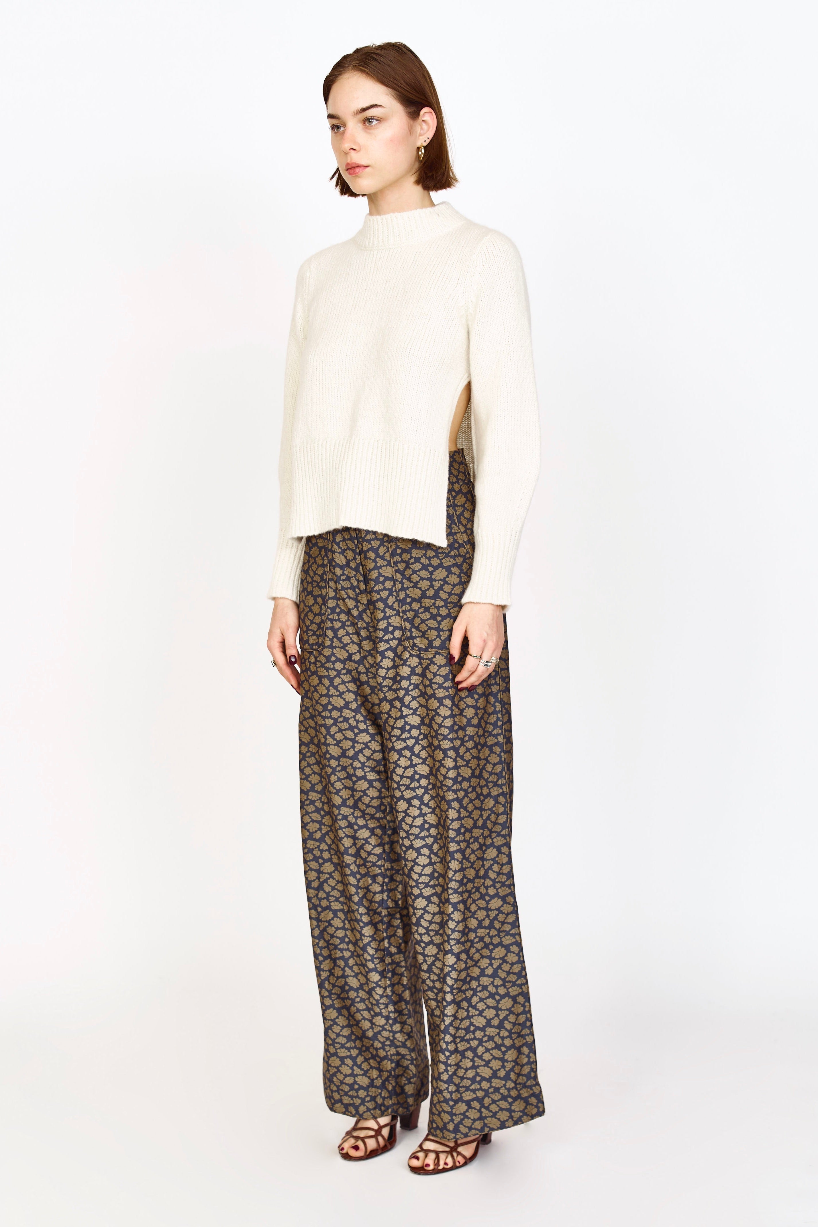 Open Side Pullover in Ivory